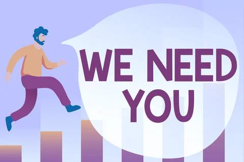 Text caption presenting We Need You. Business overview asking someone to work 库存插图