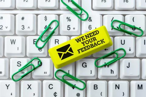 Text caption presenting We Need Your Feedback. Internet Concept Give us your Stockfoto's