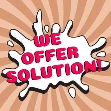 Text caption presenting We Offer Solution. Business approach give means of Stock Illustration
