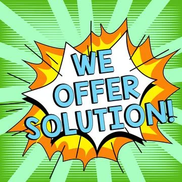 Text caption presenting We Offer Solution. Conceptual photo give means of Stock Illustration