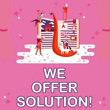 Text caption presenting We Offer Solution. Business approach give means of Stock Illustration