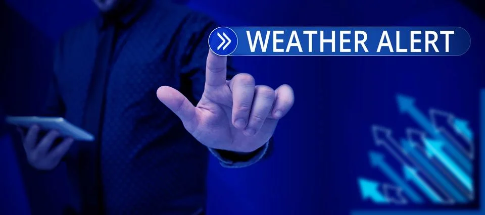 Text caption presenting Weather Alert. Business idea urgent warning on the state Stock Photos