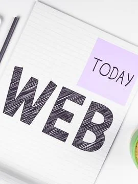 Text caption presenting Web. Business concept a system of Internet servers that Stock Illustration