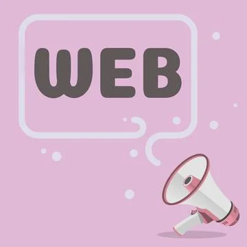 Text caption presenting Web. Business overview a system of Internet servers that Illustrazione stock
