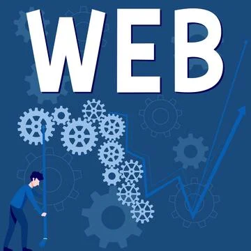Text caption presenting Web. Business overview a system of Internet servers that Stock Illustration