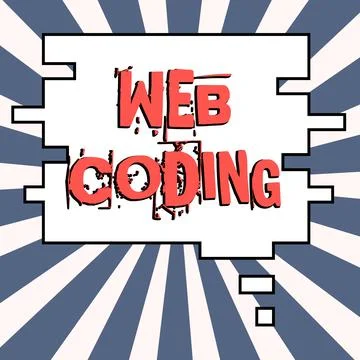 Text caption presenting Web Coding. Business idea work involved in developing a Stock Illustration