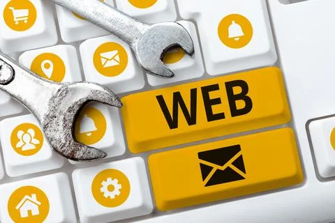 Text caption presenting Web. Concept meaning a system of Internet servers that Stock Photos