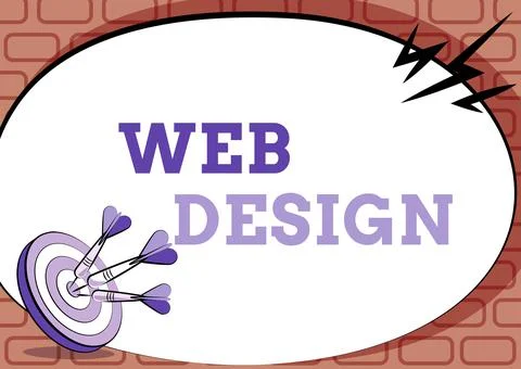 Text caption presenting Web Design. Word Written on website creation which Stock Illustration