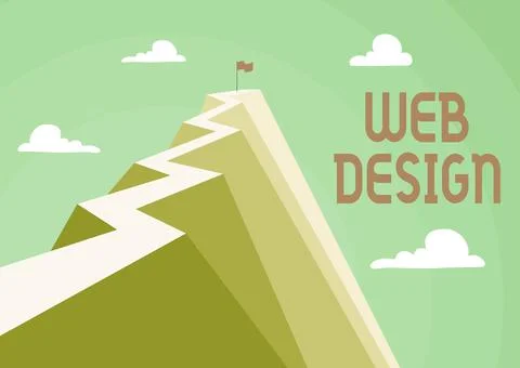 Text caption presenting Web Design. Business concept who is responsible of Illustrazione stock