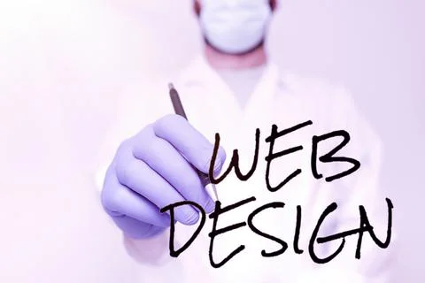 Text caption presenting Web Design. Conceptual photo Website development 스톡 사진