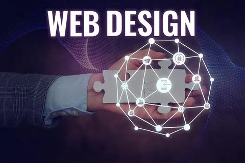 Text caption presenting Web Design. Business concept Website development Stock Photos