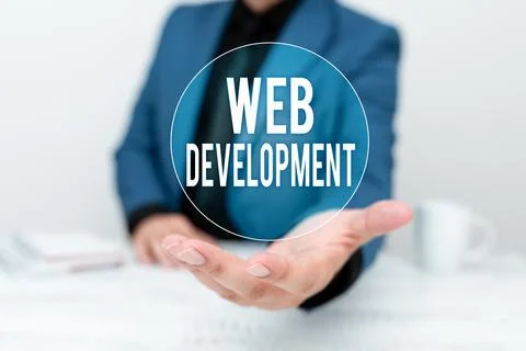 Text caption presenting Web Development. Conceptual photo work involved in Stock Photos