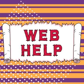 Text caption presenting Web Help. Word Written on procedural or reference Stock Illustration