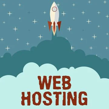 Text caption presenting Web Hosting. Business overview The activity of providing Stock Illustration