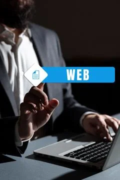 Text caption presenting Web. Internet Concept a system of Internet servers that 写真素材