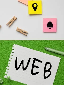 Text caption presenting Web. Internet Concept a system of Internet servers that Stock Photos