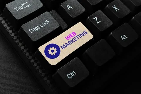 Text caption presenting Web Marketing. Business overview Electronic commerce Stock Photos