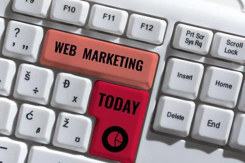 Text caption presenting Web Marketing. Business showcase Electronic commerce 스톡 사진