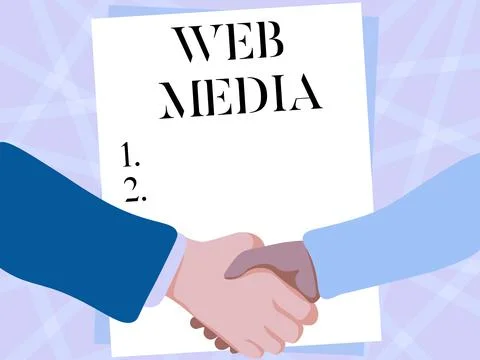 Text caption presenting Web Media. Business approach audio and visual forms of Stock Illustration