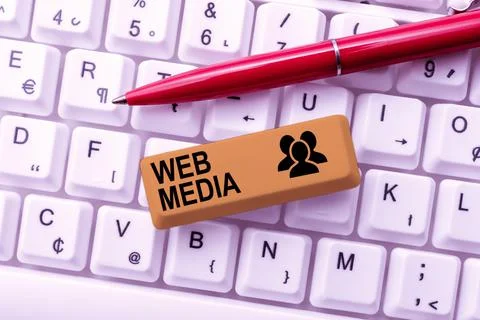 Text caption presenting Web Media. Internet Concept audio and visual forms of Stock Photos