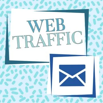 Text caption presenting Web Traffic. Business idea Amount of data sent and Stockillustratie