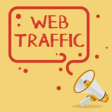 Text caption presenting Web Traffic. Concept meaning Amount of data sent and Illustrazione stock