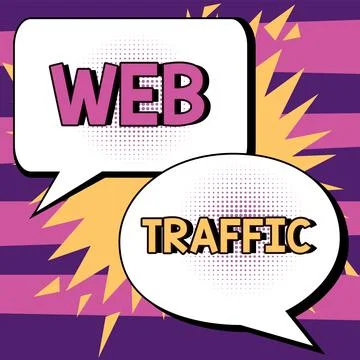 Text caption presenting Web Traffic. Word Written on Amount of data sent and Stockillustratie