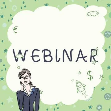 Text caption presenting Webinar. Concept meaning engaging online event where a Stock Illustration