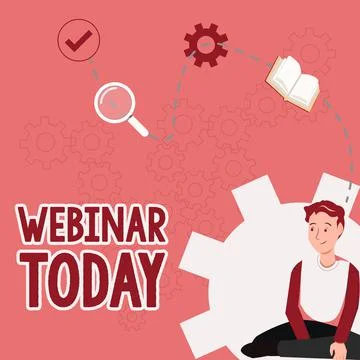 Text caption presenting Webinar Todaylive online educational presentation on Illustrazione stock