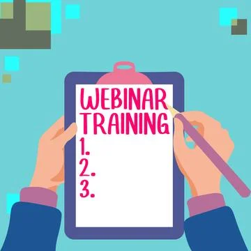 Text caption presenting Webinar Training. Business idea a training or seminar Stock Illustration