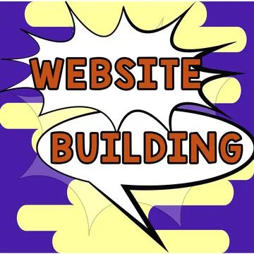 Text caption presenting Website Building. Word Written on site is constructed Stock-Illustration