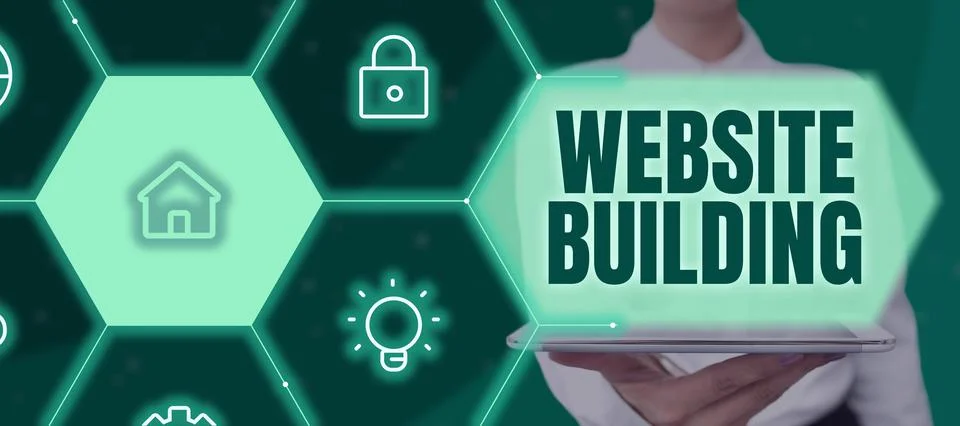 Text caption presenting Website Building. Business overview site is constructed Foto stock