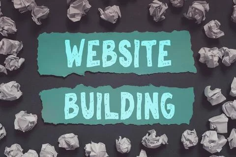 Text caption presenting Website Building. Business showcase site is constructed 스톡 사진