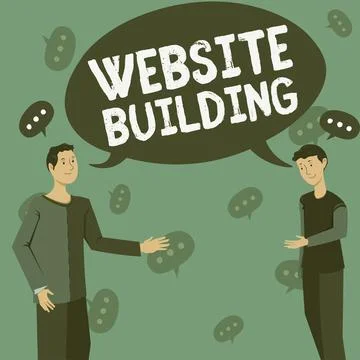 Text caption presenting Website Buildingtools that typically allow the 库存插图