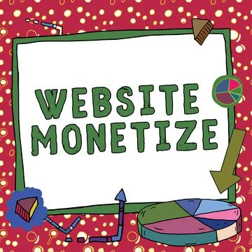 Text caption presenting Website Monetize. Business showcase critical component イラスト素材