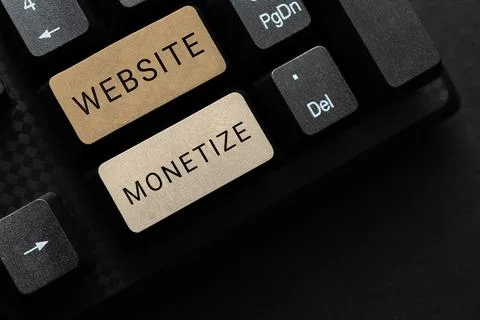 Text caption presenting Website Monetize. Business idea critical component to Stock Photos