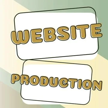Text caption presenting Website Production. Business overview creating sites 스톡 일러스트