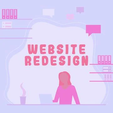 Text caption presenting Website Redesign. Word Written on someone who visits Stock-Illustration