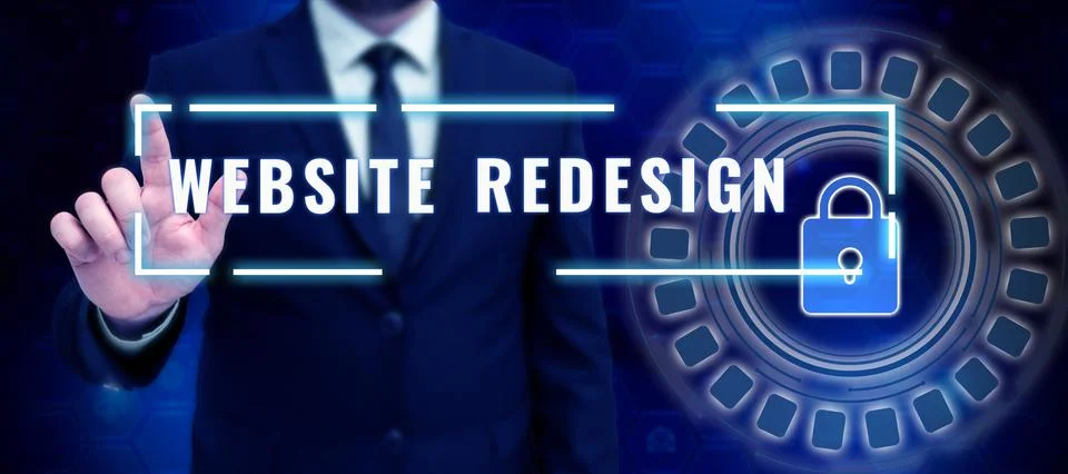 Text caption presenting Website Redesign. Concept meaning someone who visits Stock-Illustration