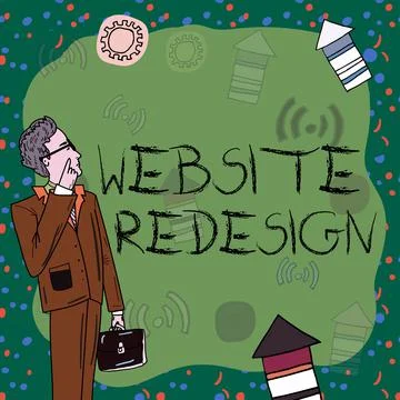 Text caption presenting Website Redesign. Conceptual photo modernize improver or Stockillustratie
