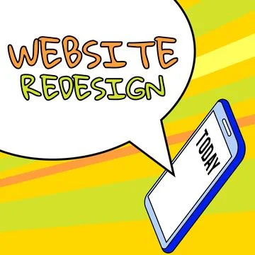 Text caption presenting Website Redesign. Business showcase modernize improver Illustration
