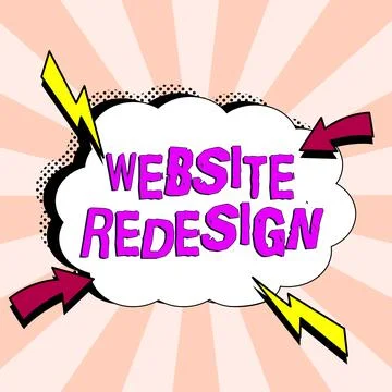 Text caption presenting Website Redesign. Word Written on modernize improver or Stockillustratie