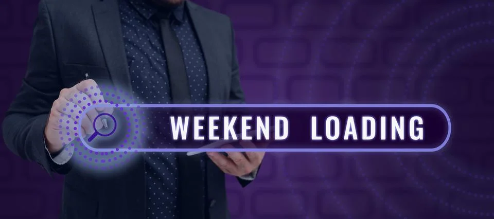 Text caption presenting Weekend Loading. Conceptual photo Starting Friday party 스톡 사진