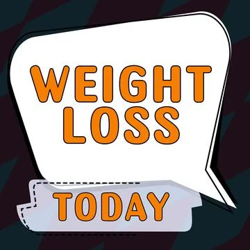 Text caption presenting Weight Loss. Internet Concept Decrease in Body Fluid 库存插图