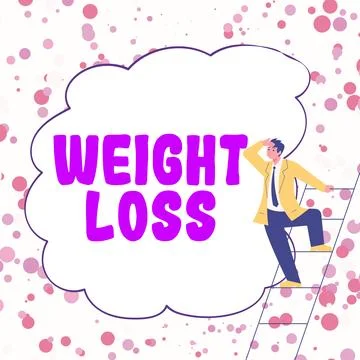 Text caption presenting Weight Loss. Concept meaning Decrease in Body Fluid Stock Illustration