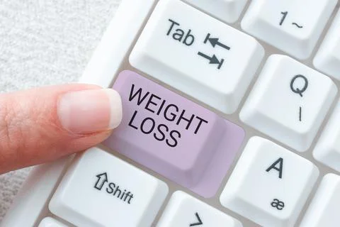 Text caption presenting Weight Loss. Business concept Decrease in Body Fluid 库存照片
