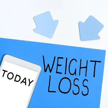 Text caption presenting Weight Loss. Internet Concept Decrease in Body Fluid Stock Photos