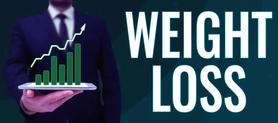 Text caption presenting Weight Loss. Word Written on Decrease in Body Fluid Stock Photos