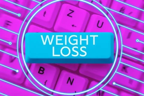 Text caption presenting Weight Loss. Concept meaning Decrease in Body Fluid Stock Photos