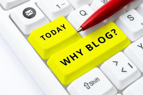 Text caption presenting Why Blogquestion. Word Written on computer network that Foto stock